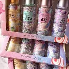 Victoria's Secret FRUIT CRUSH , CAKE CONFETTI , CANDY BABY , SUGAR HIGH BODY MIST GIFT SET (4 Items in the set)