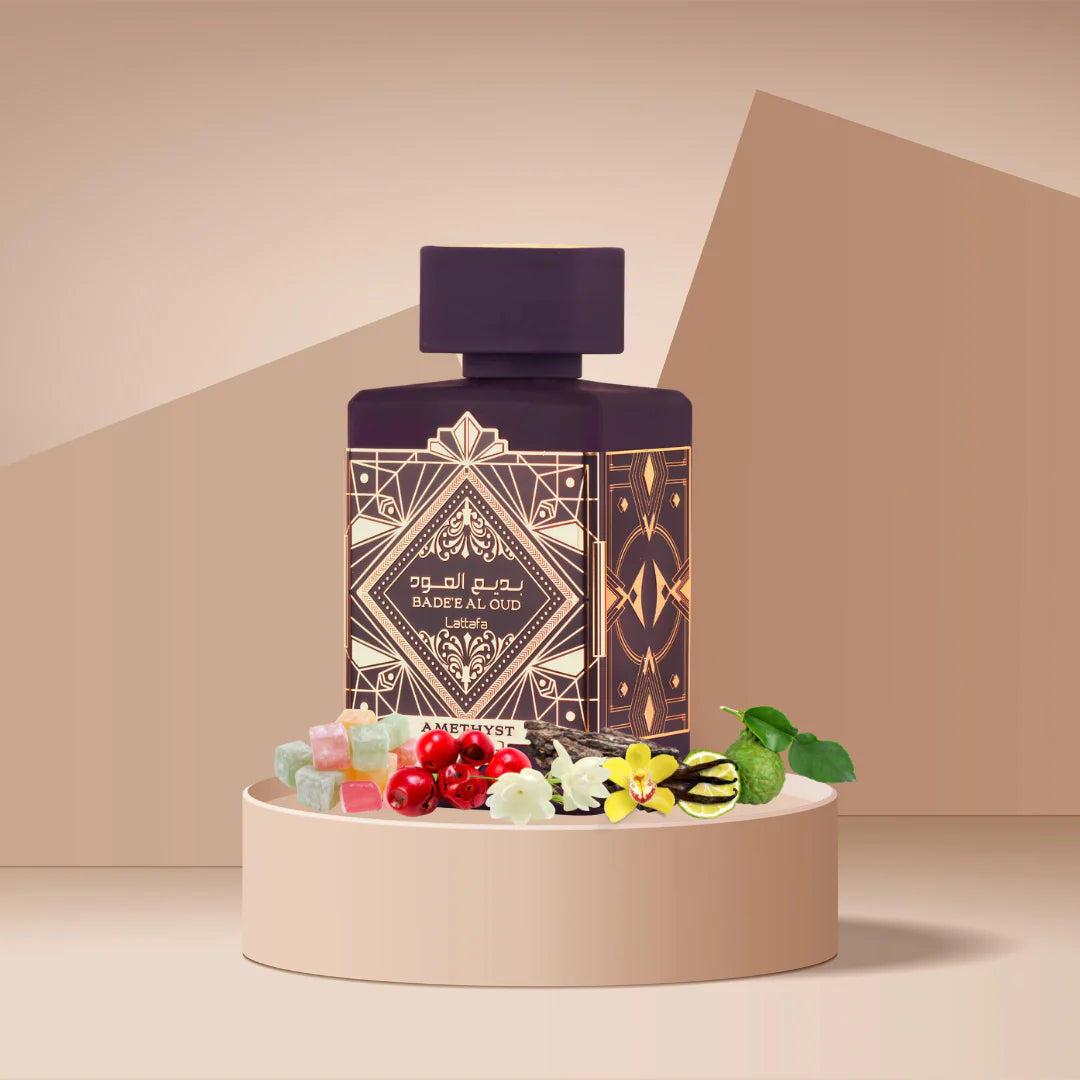 Lattafa Badee Al Oud Amethyst Eau De Parfum – 100ml Oud & Rose Fragrance for Men & Women
