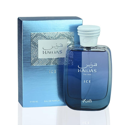 Rasasi Hawas Ice Eau De Parfum for Men - 100ml | Long Lasting Perfume | Luxury Scent | Alluring Fragrance for Him